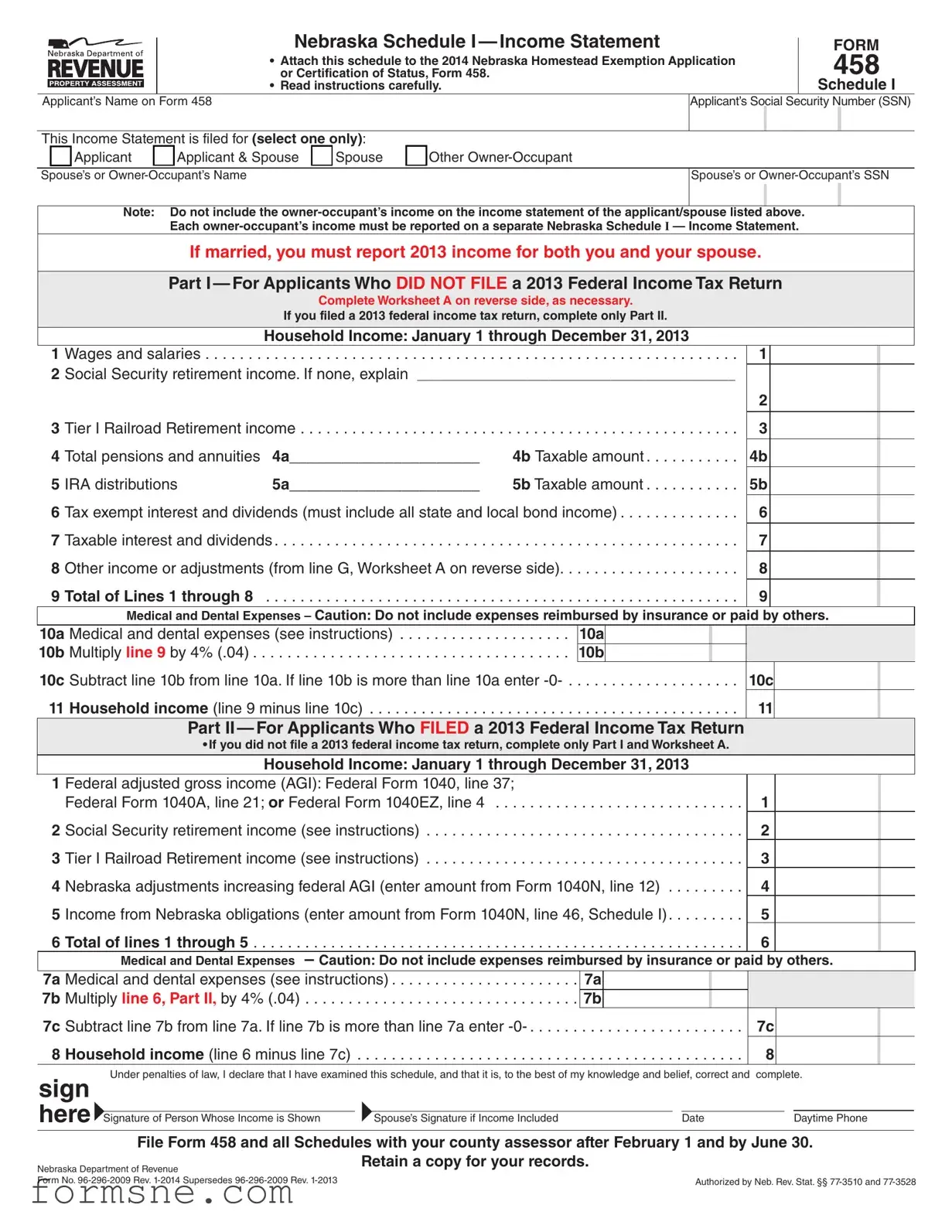 Free 458 Schedule 1 Template in PDF