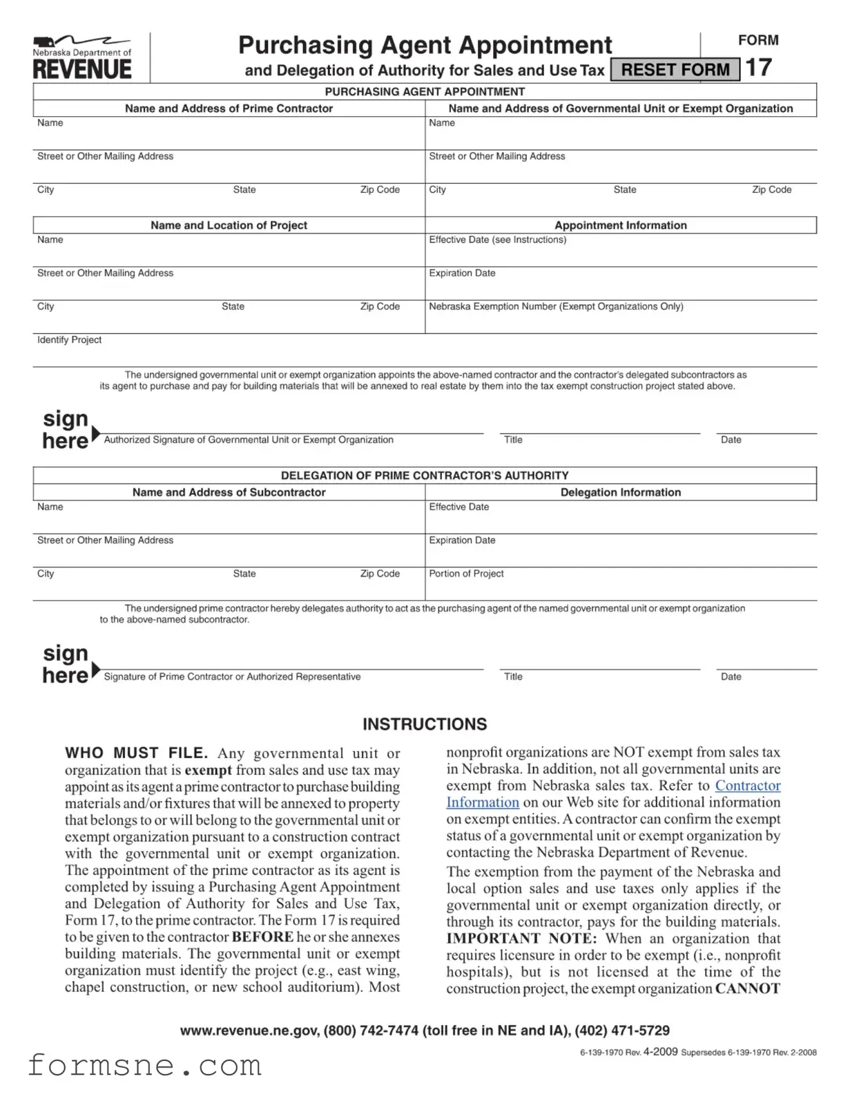 Free Nebraska 17 Template in PDF