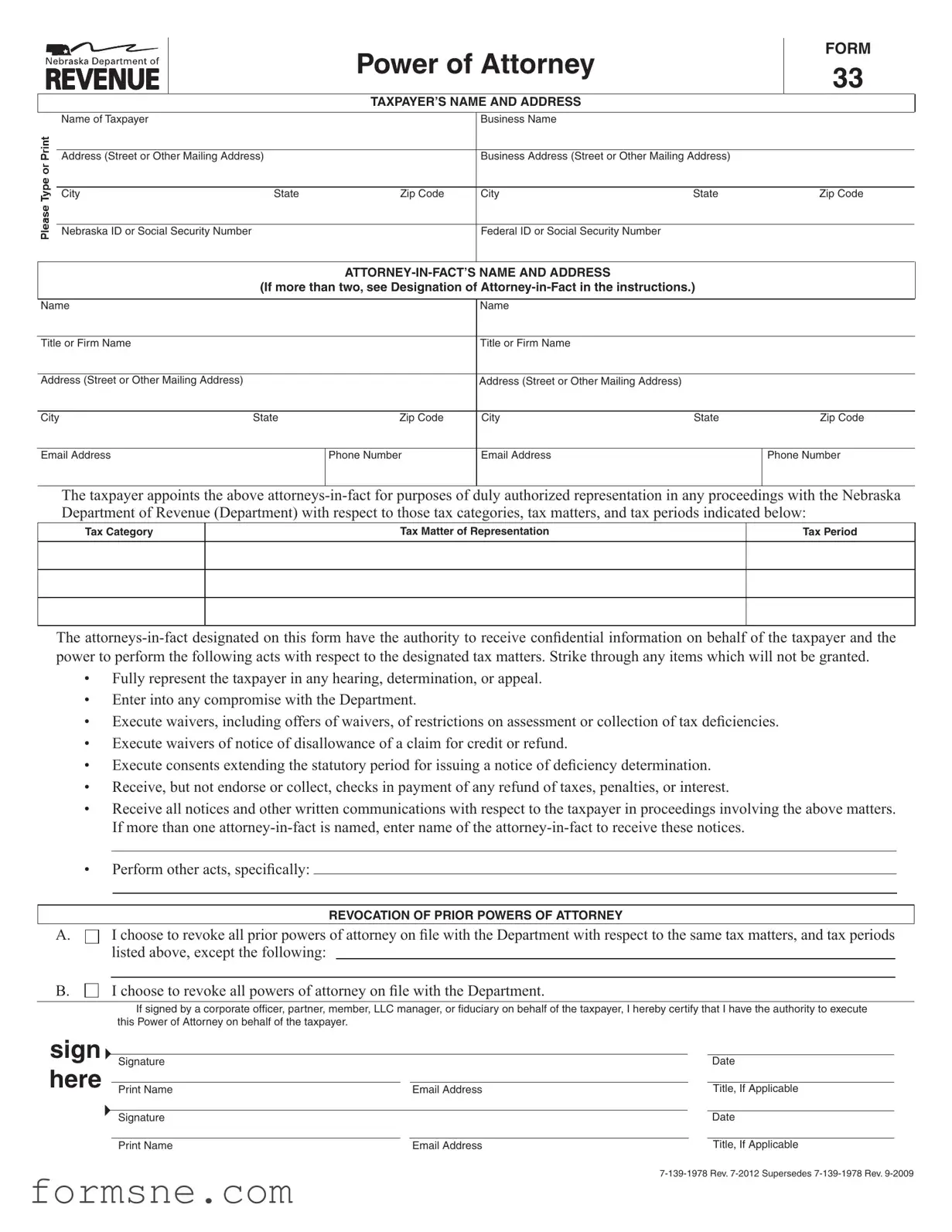 Free Nebraska 33 Template in PDF