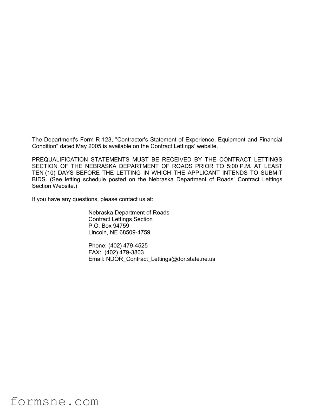 Free Nebraska Department Of Roads Template in PDF