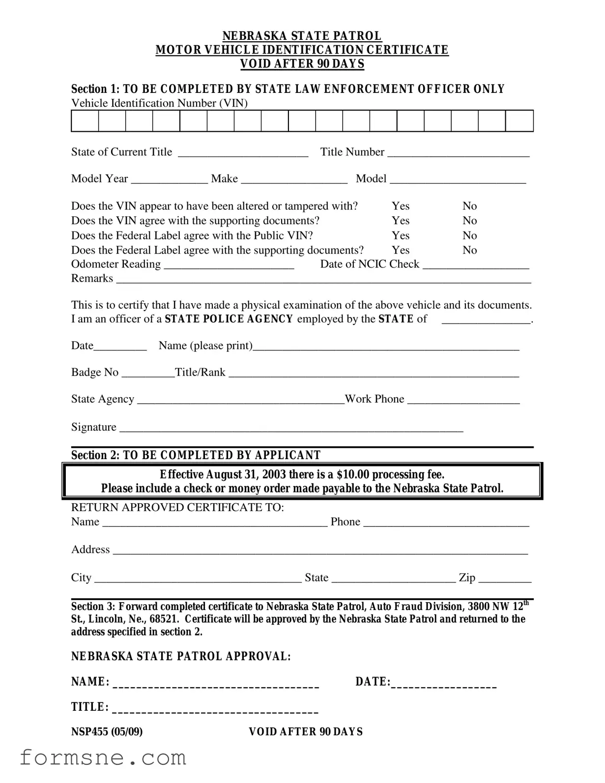 Free Nsp455 Template in PDF