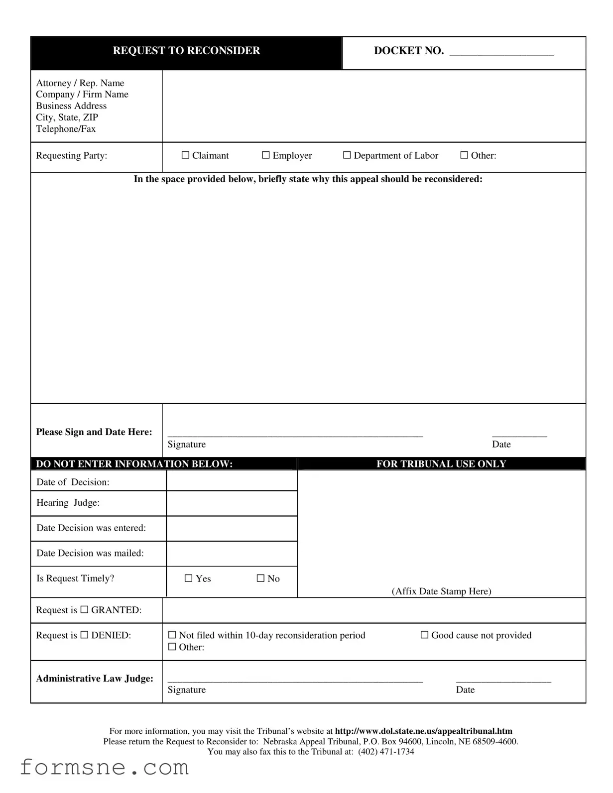 Free Request To Reconsider Template in PDF