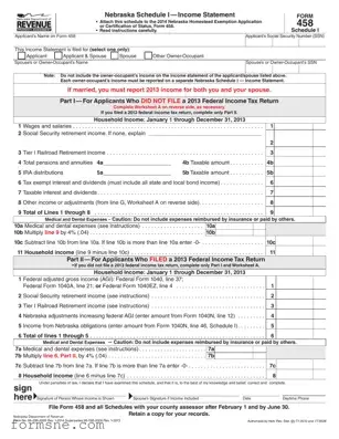 Free 458 Schedule 1 Template in PDF