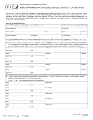 Free Mltc 62 Nebraska Template in PDF