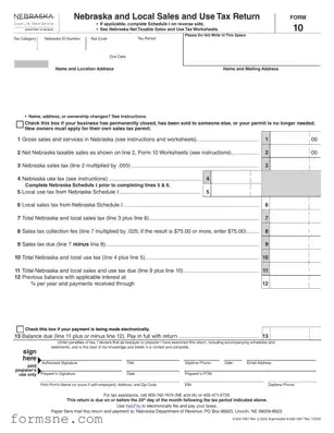 Free Nebraska 10 Template in PDF