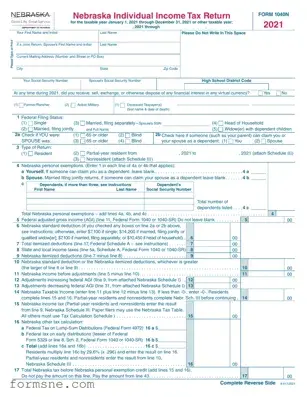 Free Nebraska 1040N Template in PDF