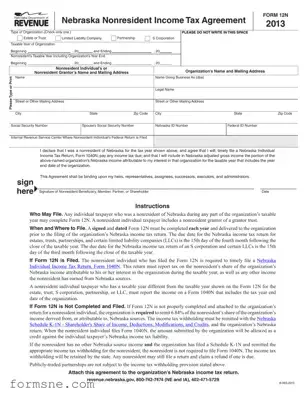 Free Nebraska 12N Template in PDF