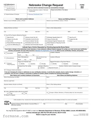 Free Nebraska 22 Template in PDF