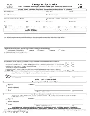 Free Nebraska 451 Template in PDF