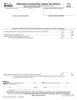 Free Nebraska 51C Template in PDF