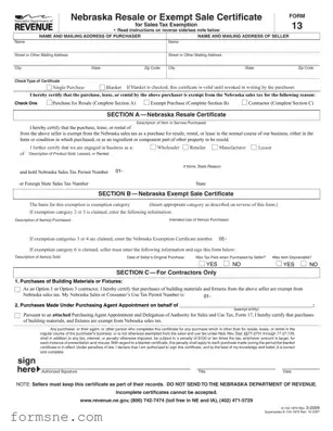 Free Nebraska Sales Tax Template in PDF