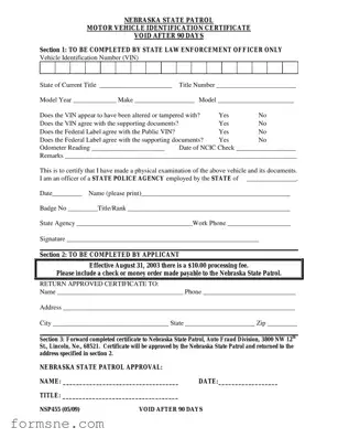 Free Nsp455 Template in PDF