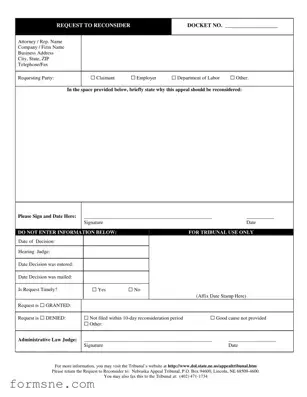 Free Request To Reconsider Template in PDF