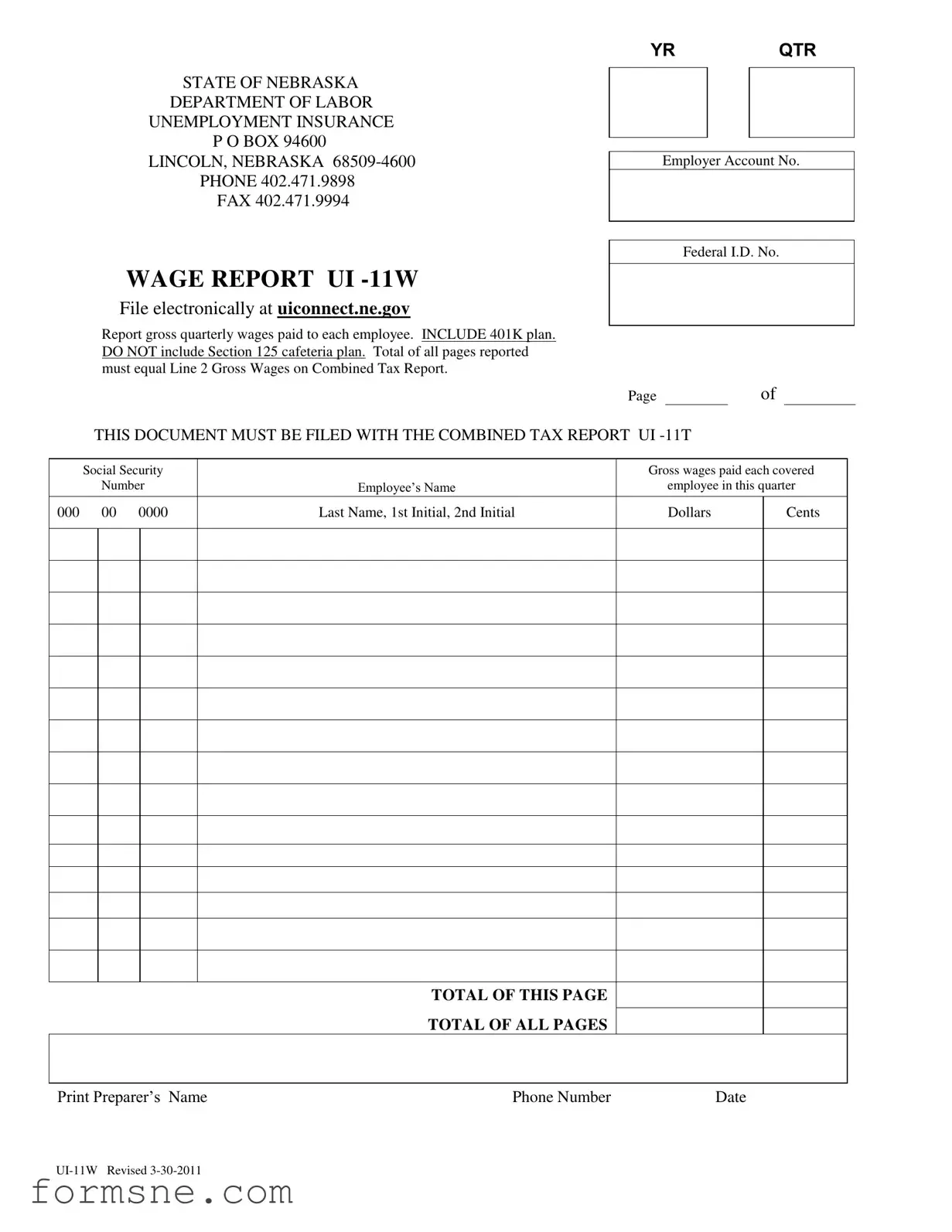 Free Ui 11W Template in PDF